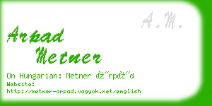 arpad metner business card